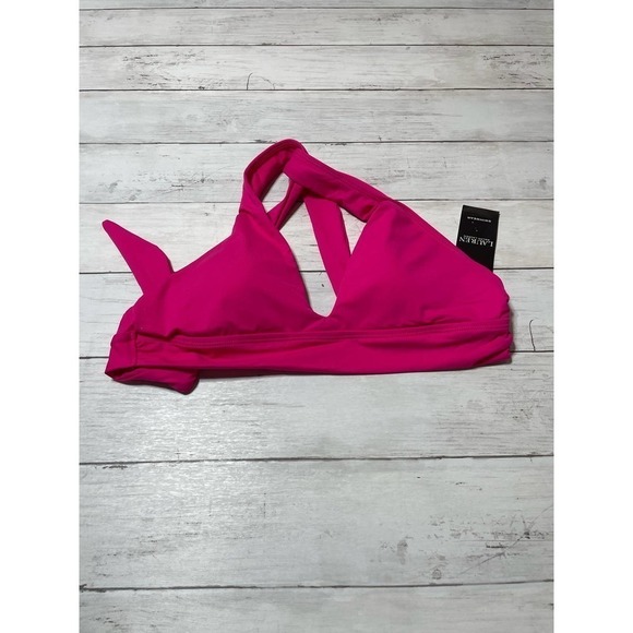 Ralph Lauren women’s twist back bikini top pink halter soft boho cottage core - Picture 2 of 9